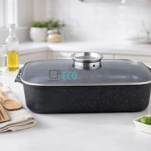 Гусятниця Edenberg EB-4612 8.5 л з кришкою та мармуровим ...