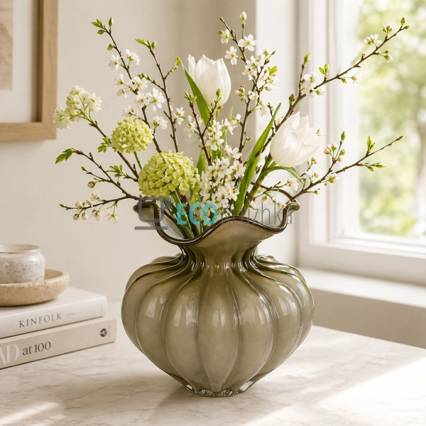 Ваза скляна 19х23х24.5 см мокко (992-579)