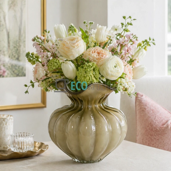 Ваза скляна 19х23х24.5 см мокко (992-579)