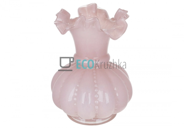 Скляна ваза пастельно-лілова 18х25 см (992-482)