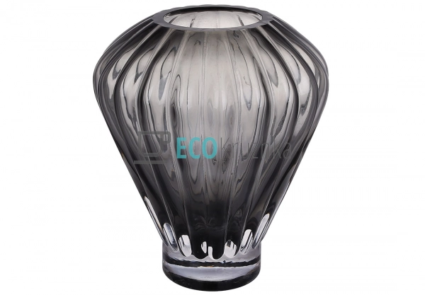 Скляна ваза сіра 16х20 см (992-477)