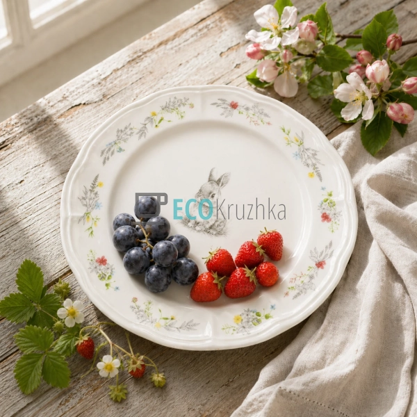 Тарілка порцелянова Зайчик Flower Motives 20.5 см (K281)