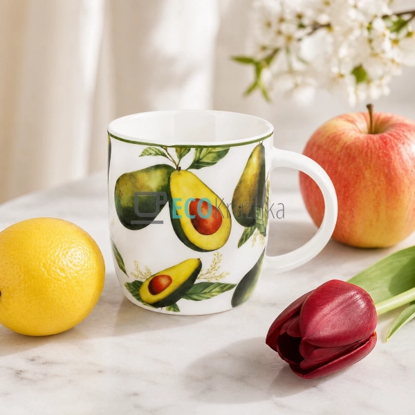 Кухоль порцеляновий Avocado Garden 360 мл (K323)