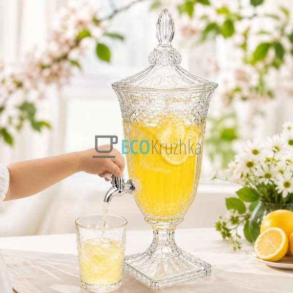Диспенсер для напоїв із прозорого скла 2 л (448-173)