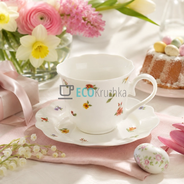 Чашка з блюдцем порцелянові Cottage Garden 250 мл (K334) Чашка з блюдцем порцелянові Cottage Garden 250 мл (K334)