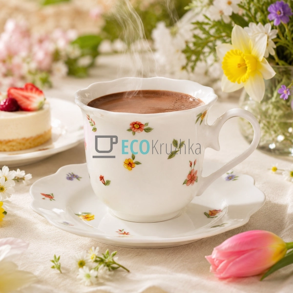 Чашка з блюдцем порцелянові Cottage Garden 250 мл (K334) Чашка з блюдцем порцелянові Cottage Garden 250 мл (K334)