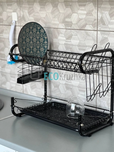 Сушка для посуду з нержавейки двоярусна Edenberg Чорна E ... Сушка для посуду з нержавейки двоярусна Edenberg Чорна E ...