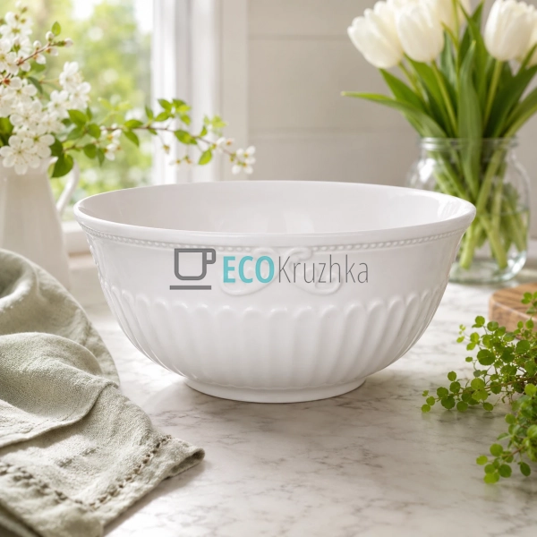 Порцеляновий салатник Elegance White 20.2 см білий для с ... Порцеляновий салатник Elegance White 20.2 см білий для с ...