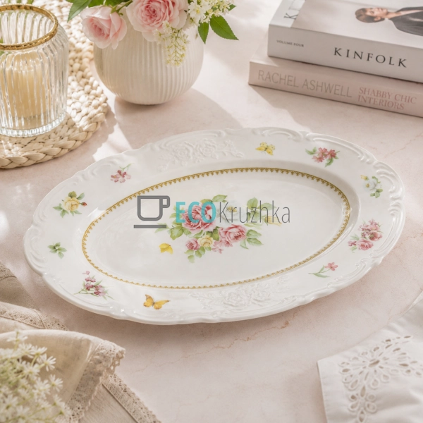 Блюдо порцелянове овальне Chateau Roses Collection 33×21 ... Блюдо порцелянове овальне Chateau Roses Collection 33×21 ...