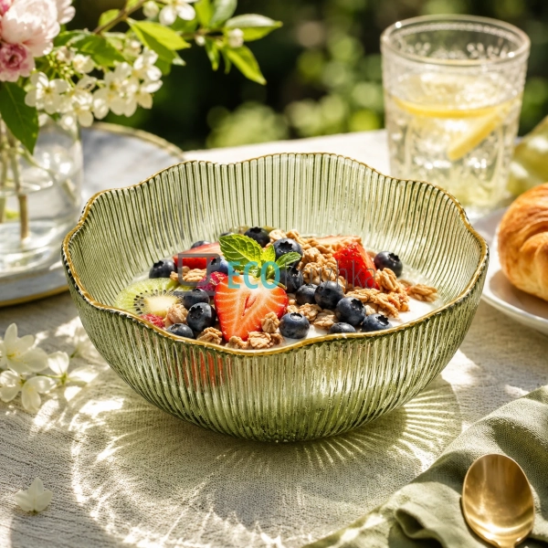 Салатник хвилястий оливково-зелений 20×9 см для салатів ... Салатник хвилястий оливково-зелений 20×9 см для салатів ...