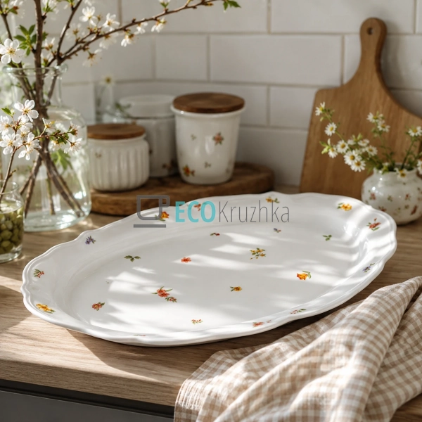 Блюдо порцелянове Cottage Garden 35×20 см для фруктів за ... Блюдо порцелянове Cottage Garden 35×20 см для фруктів за ...
