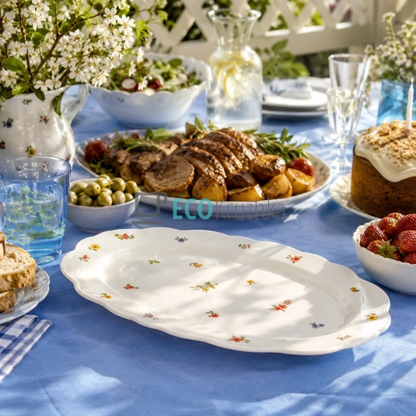 Блюдо порцелянове Cottage Garden 30×21 см для фруктів за ... Блюдо порцелянове Cottage Garden 30×21 см для фруктів за ...