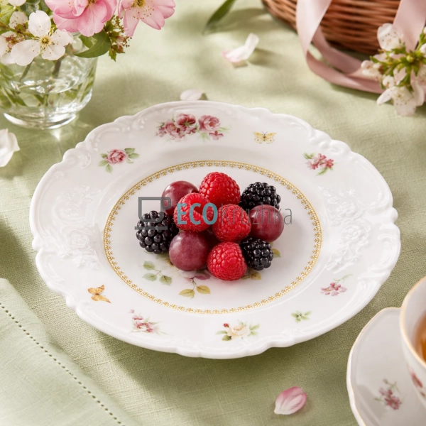 Тарілка порцелянова Chateau Roses Collection 20 см з кві ...