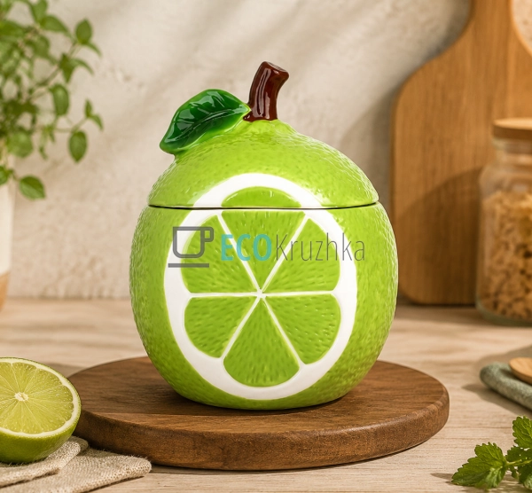 Керамічна банка для зберігання Lime 700 мл (304-084) Керамічна банка для зберігання Lime 700 мл (304-084)