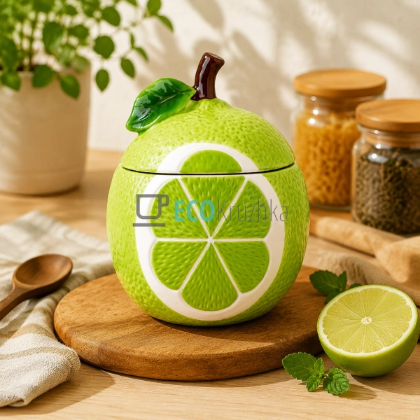 Керамічна банка для зберігання Lime 700 мл (304-084) Керамічна банка для зберігання Lime 700 мл (304-084)