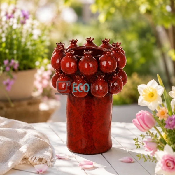Порцелянова ваза Pomegranate бордова 18×24 см для квітів ... Порцелянова ваза Pomegranate бордова 18×24 см для квітів ...