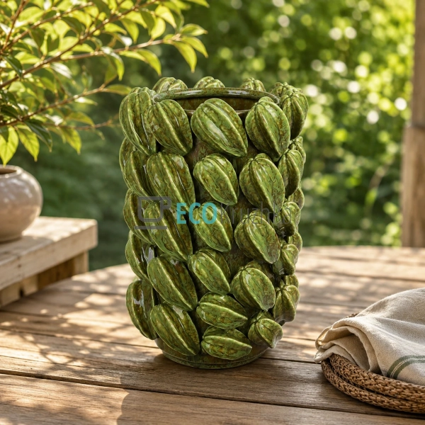 Порцелянова ваза Carambola зелена декоративна для квітів ... Порцелянова ваза Carambola зелена декоративна для квітів ...