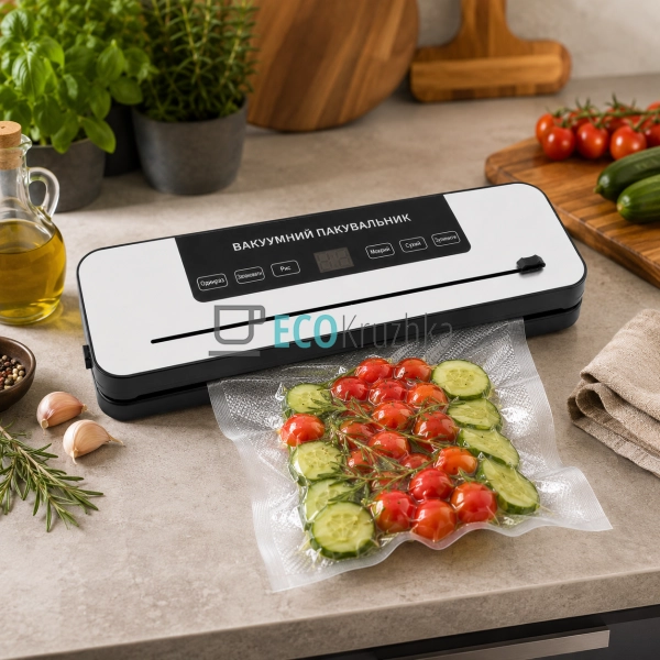 Вакууматор для продуктів 120 Вт автоматичний вакуумний п ...