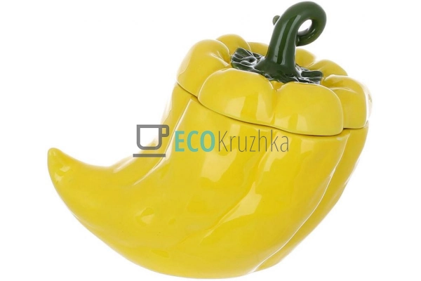 УЦІНКА Банка керамічна "Pepper" 1000мл, Жовтий УЦІНКА Банка керамічна "Pepper" 1000мл, Жовтий