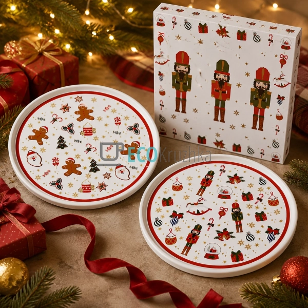 Святкова тарілка Christmas з бортиком 24,5 см для новорі ... Святкова тарілка Christmas з бортиком 24,5 см для новорі ...