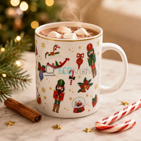 Новорічний порцеляновий кухоль Christmas 400 мл із луску ... Новорічний порцеляновий кухоль Christmas 400 мл із луску ...