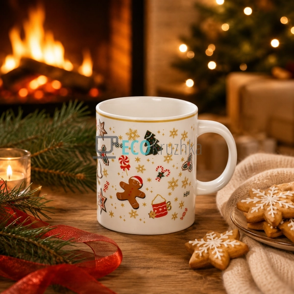Новорічний порцеляновий кухоль Christmas 400 мл із пряни ... Новорічний порцеляновий кухоль Christmas 400 мл із пряни ...