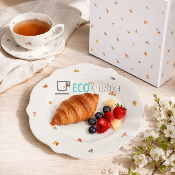 Тарілка порцелянова Cottage Garden 27 см із хвилястим кр ...