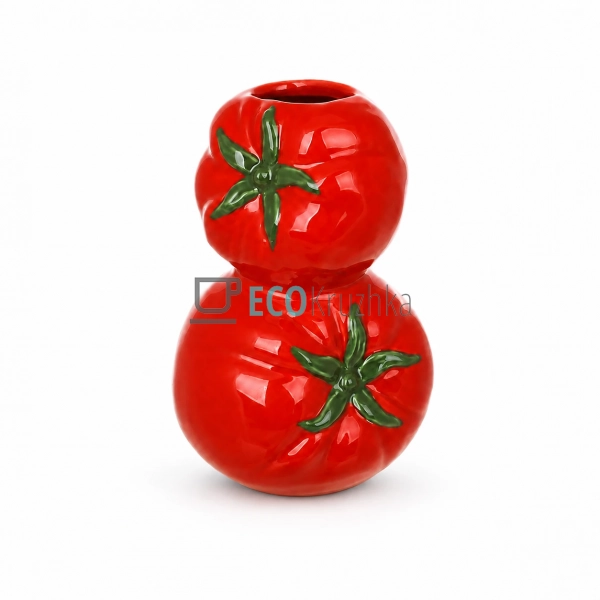 Керамічна ваза Tomato 10х9х16.5 см червона (733-824) Керамічна ваза Tomato 10х9х16.5 см червона (733-824)