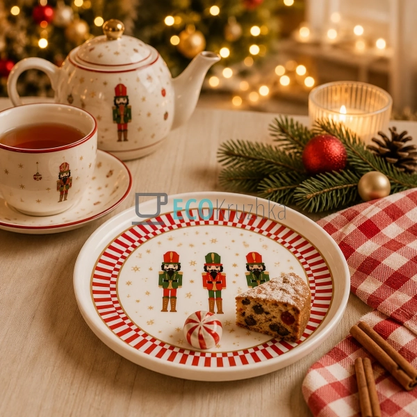 Святкова тарілка Christmas з бортиком 19,5 см для новорі ... Святкова тарілка Christmas з бортиком 19,5 см для новорі ...