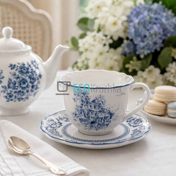 Порцеляновий набір Heritage Toile Collection Blue: чашка ... Порцеляновий набір Heritage Toile Collection Blue: чашка ...