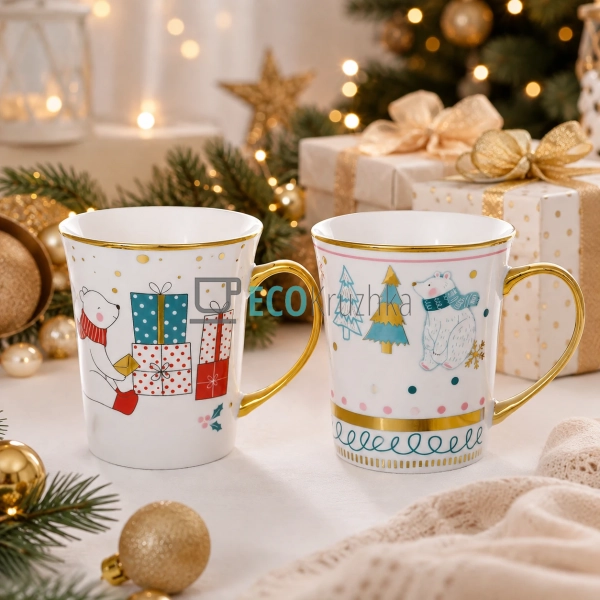 Набір порцелянових кухлів Christmas 300 мл, 2 шт., 2 диз ...
