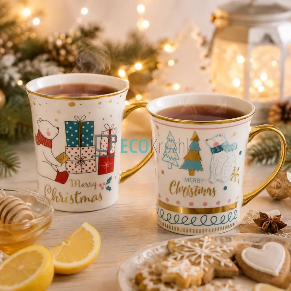 Набір порцелянових кухлів Christmas 300 мл, 2 шт., 2 диз ...
