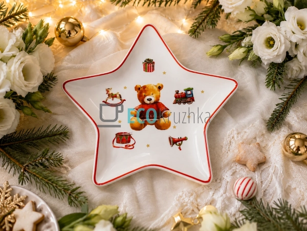 Блюдо My Teddy Bear у формі зірки 23,5 см (K150) Блюдо My Teddy Bear у формі зірки 23,5 см (K150)