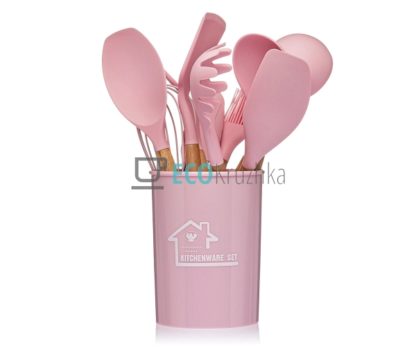 Набір кухонного приладдя 12 предметів з бамбуковою ручко ...