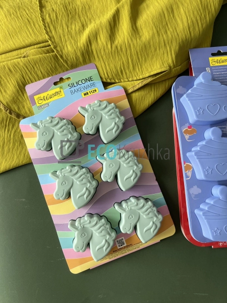 Форма для випічки 6 кексів Силіконова Єдиноріг Maestro M ...