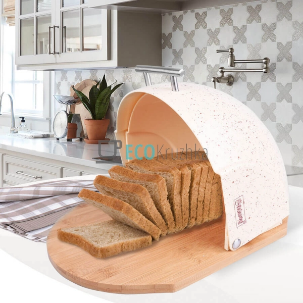 Хлібниця Maestro з деревяною основой та відкидной кришко ... Хлібниця Maestro з деревяною основой та відкидной кришко ...
