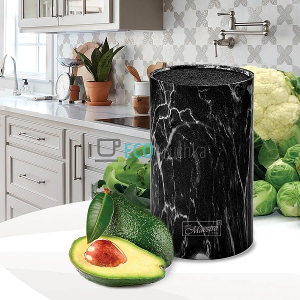 Підставка для ножів кругла 18 х 11 см з наповнювачем Чор ...