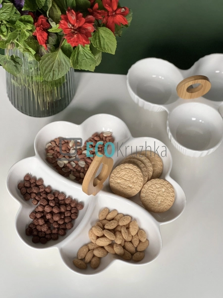 Менажниця 29 см чотирохсекційна із бамбуковой ручкой PJ0 ... Менажниця 29 см чотирохсекційна із бамбуковой ручкой PJ0 ...