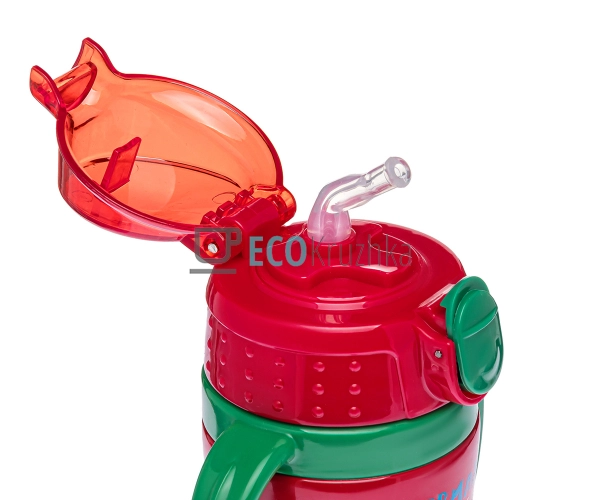 Термопоїлка з трубочкою Русалка 250 мл Червоний EK13601 Термопоїлка з трубочкою Русалка 250 мл Червоний EK13601