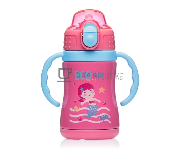 Термопоїлка з трубочкою Русалка 250 мл Рожевий EK13600
