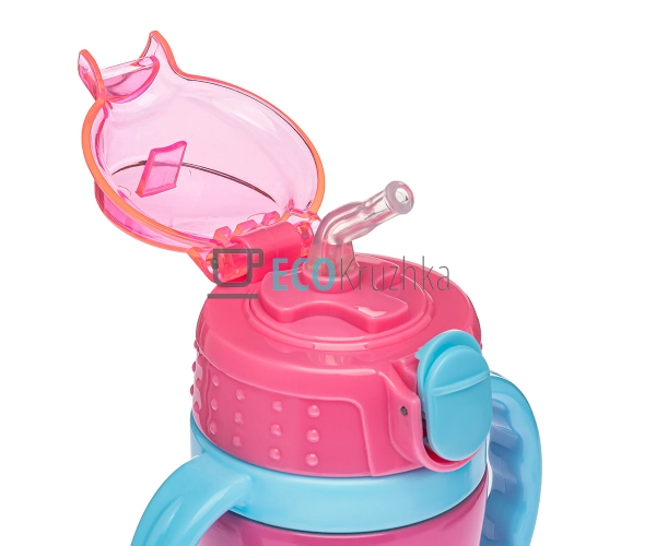 Термопоїлка з трубочкою Русалка 250 мл Рожевий EK13600