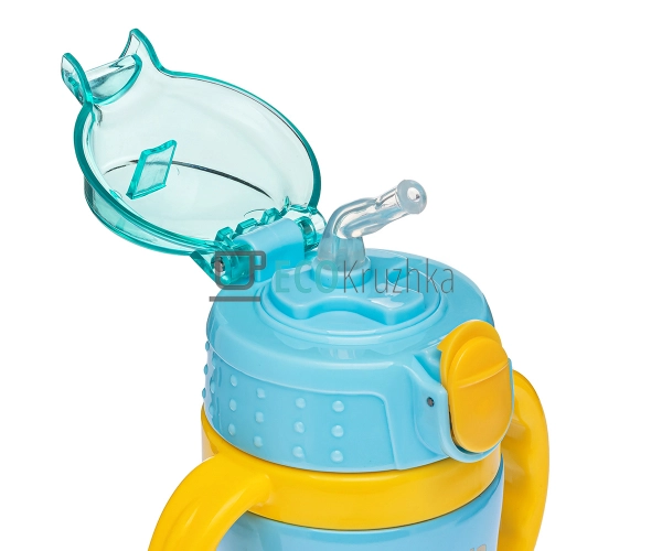 Термопоїлка з трубочкою Русалка 250 мл Блакитний EK13599 Термопоїлка з трубочкою Русалка 250 мл Блакитний EK13599