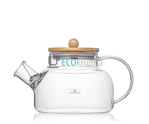 Чайник для заварювання скляний з бамбуковою кришкою 800 ... Чайник для заварювання скляний з бамбуковою кришкою 800 ...