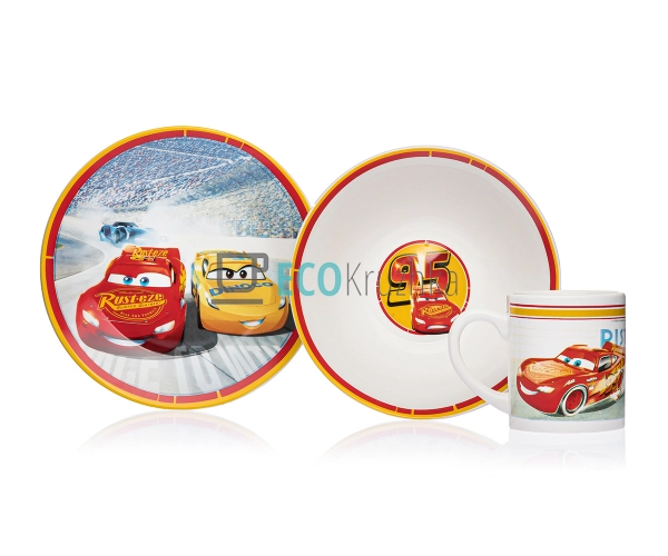 Набір порцелянового посуду для дітей 3 предмета Тачки Me ... Набір порцелянового посуду для дітей 3 предмета Тачки Me ...