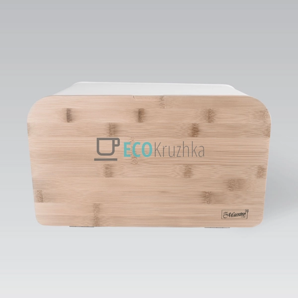 Хлібниця із бамбуковою кришкою Біла Maesrto MR-1770-w Хлібниця із бамбуковою кришкою Біла Maesrto MR-1770-w