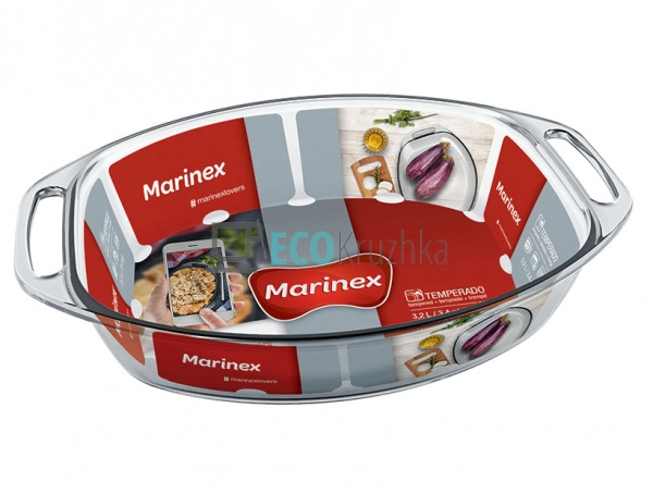 Деко овальне з ручками жароміцне скло 3.2 л Marinex EK66 ...