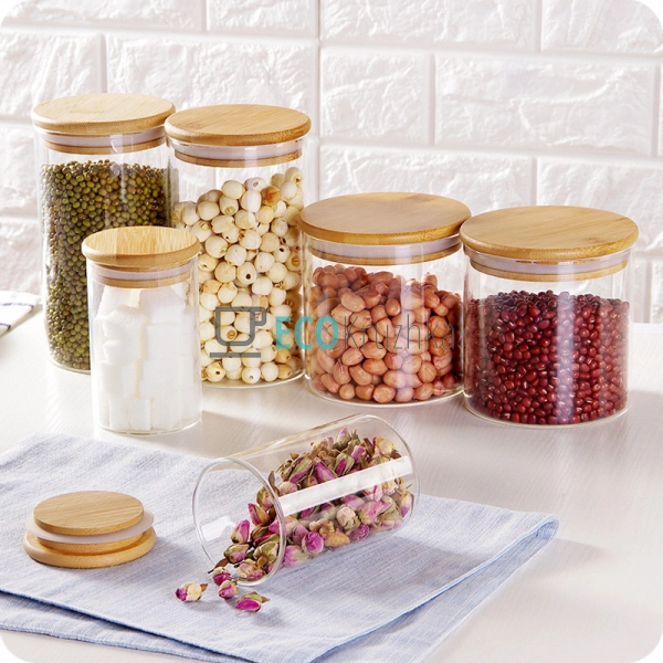 Ємність для сипких продуктів 8.5х10.7 см із бамбуковою к ... Ємність для сипких продуктів 8.5х10.7 см із бамбуковою к ...