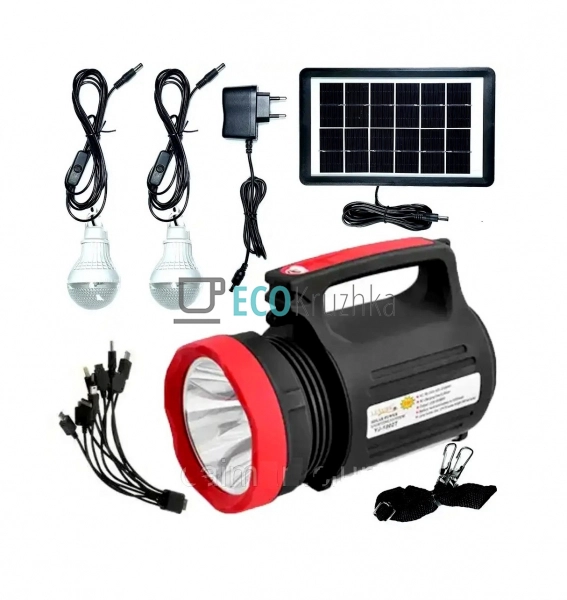 Ліхтар кемпінговий з функцією Power Bank та сонячною пан ... Ліхтар кемпінговий з функцією Power Bank та сонячною пан ...