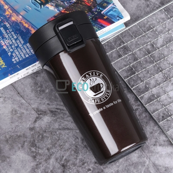 Термокружка з ситечком Creative 350 мл Коричневий EK1397 ... Термокружка з ситечком Creative 350 мл Коричневий EK1397 ...