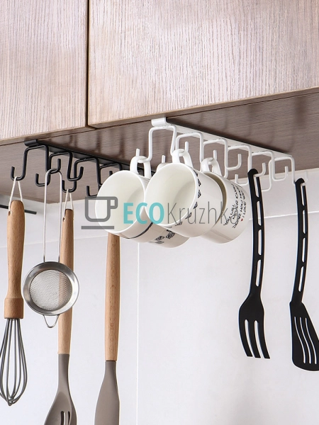 Навісна полиця під шкафчик 12 гачків (кухня-ванна) Чорн ... Навісна полиця під шкафчик 12 гачків (кухня-ванна) Чорн ...